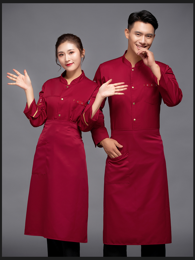 Single exhaust hole hotel long sleeve chef uniform top H12-L033