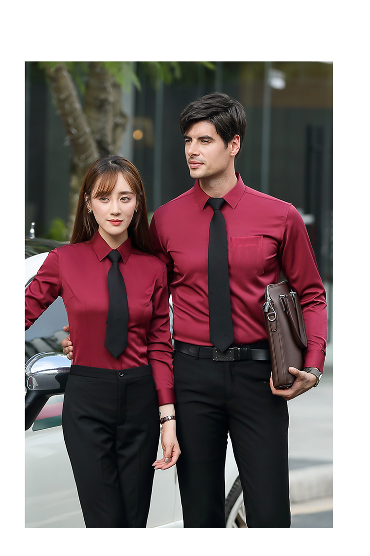 Plain modal slim fit commuter professional long-sleeved shirt for men and women DQ1-9808 long-sleeved shirt