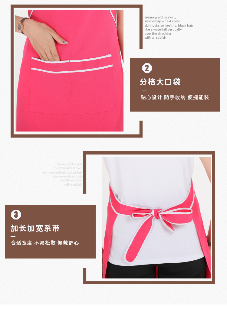 Colorblock Pocket Halter Apron U01-288