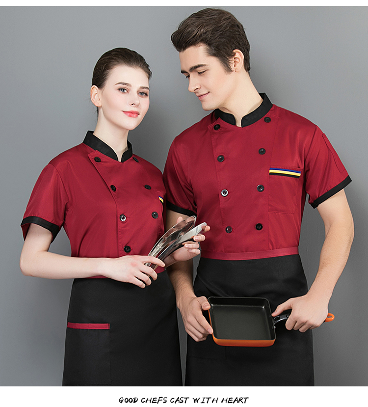 Three-bar short-sleeved chef uniform apron H02-20F139-141 apron