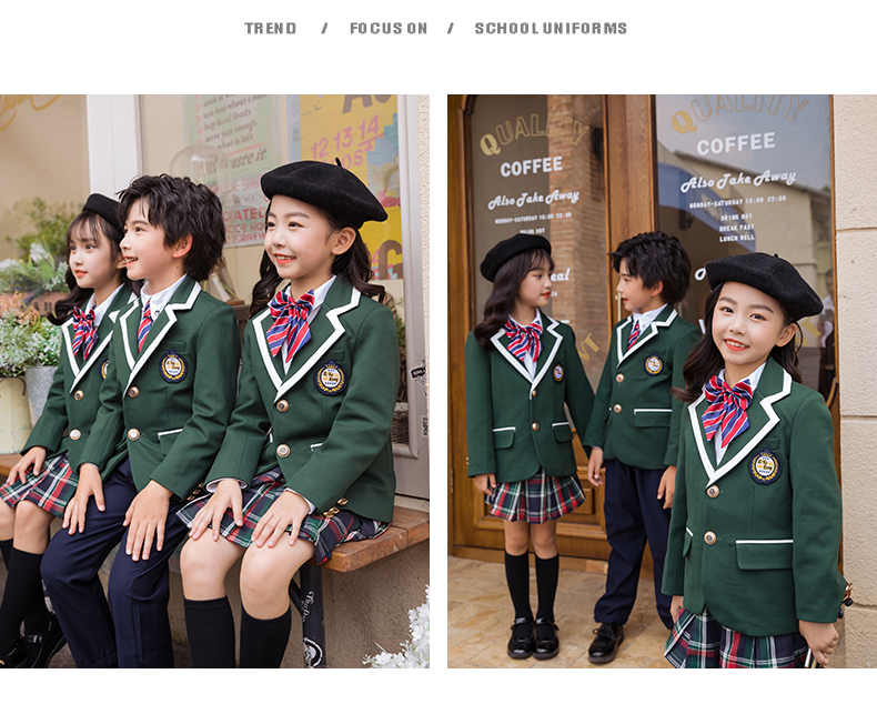 British style suits for primary and secondary school students school uniforms for children 455-9281 three-piece suit