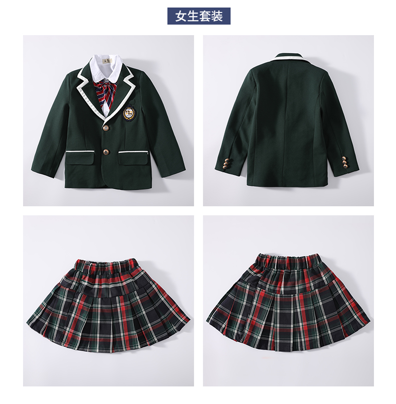 British style suits for primary and secondary school students school uniforms for children 455-9281 three-piece suit