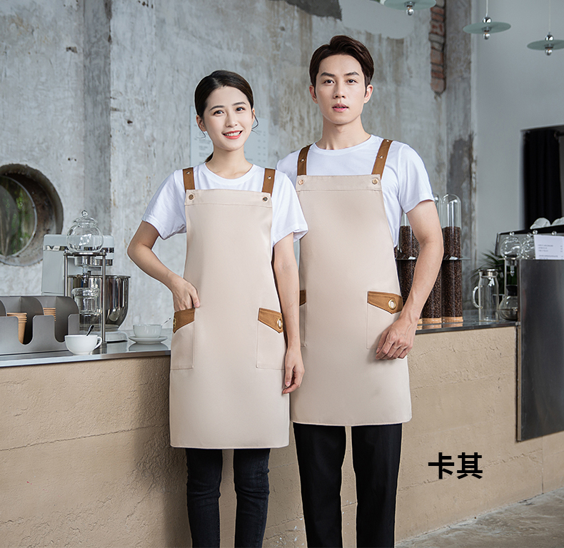 Kitchen and restaurant waterproof and oil-proof shoulder apron U01-B01