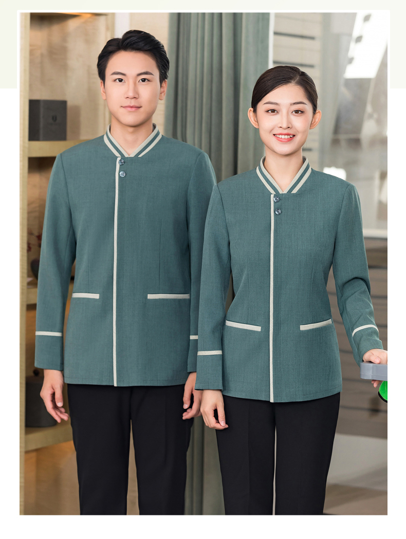 Fashionable and washable stand-up collar cleaning clothes and work clothes H01-2023-43