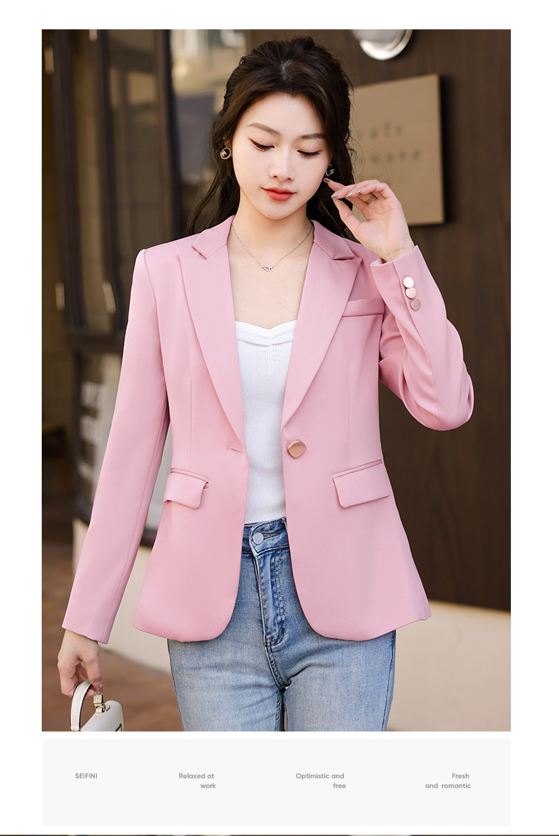 Casual white collar one button women small suit jacket 134-9081 jacket