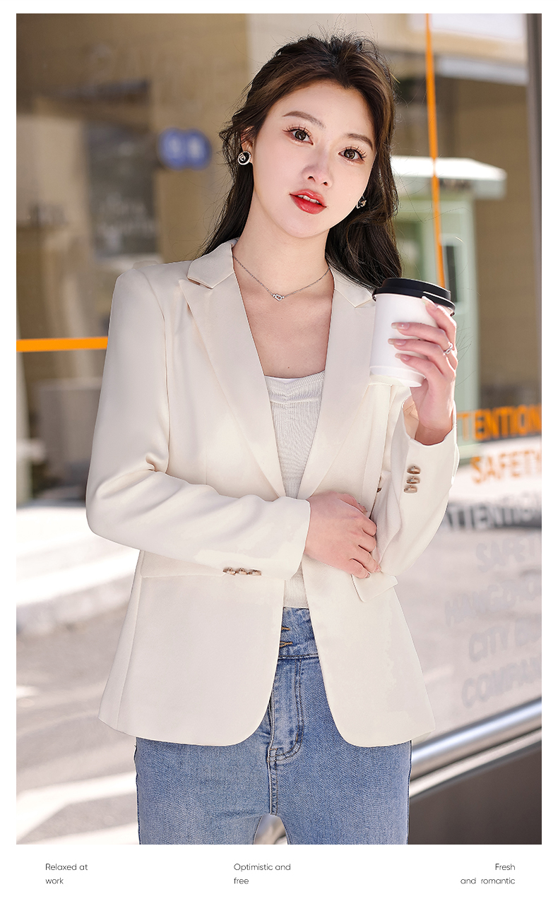 Casual white collar one button women small suit jacket 134-9081 jacket