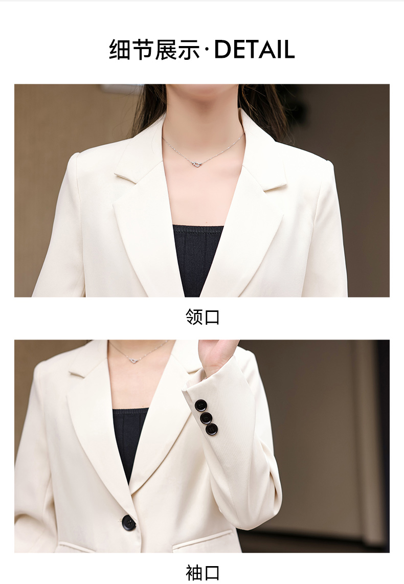 Casual white collar small suit jacket for women 134-9082 jacket