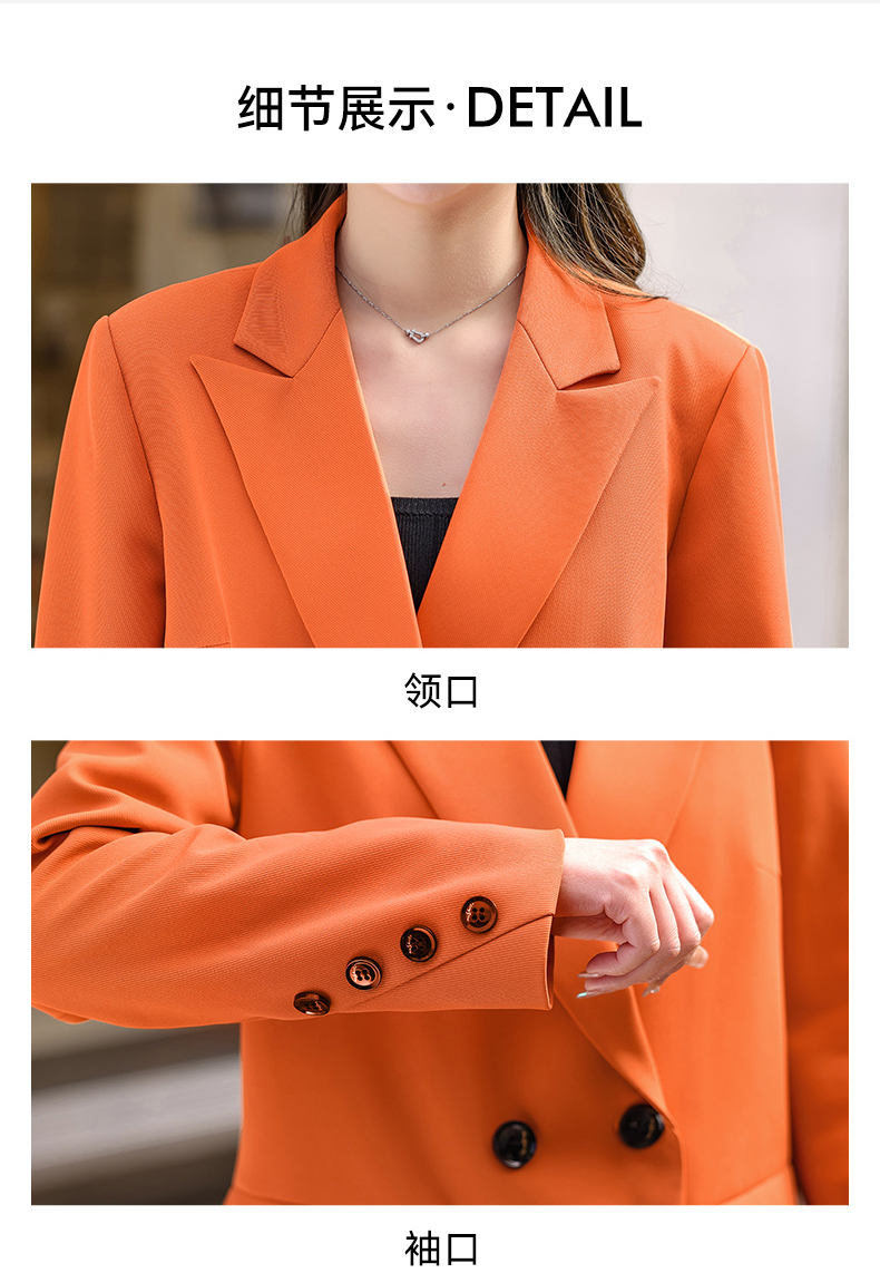 Casual white-collar mid-length small suit jacket for women 134-9096 jacket