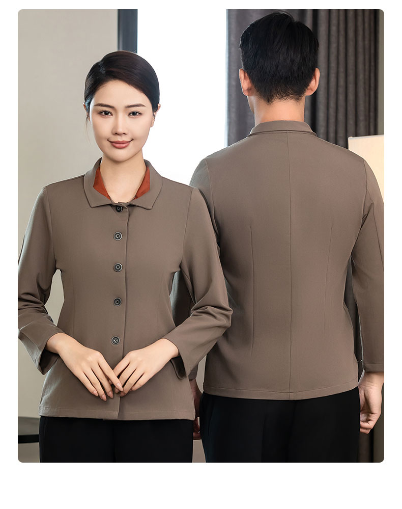 High-end lapel solid color cleaning clothes H02-24701