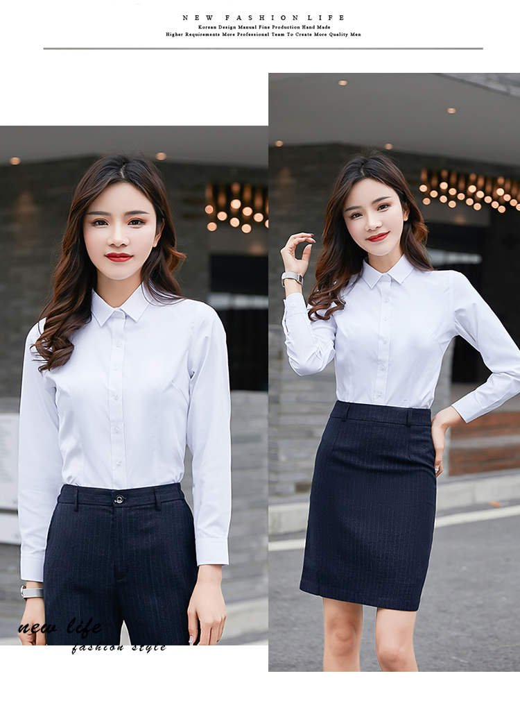 Commuter waist bamboo fiber small collar long-sleeved shirt female 180-000 female long sleeve