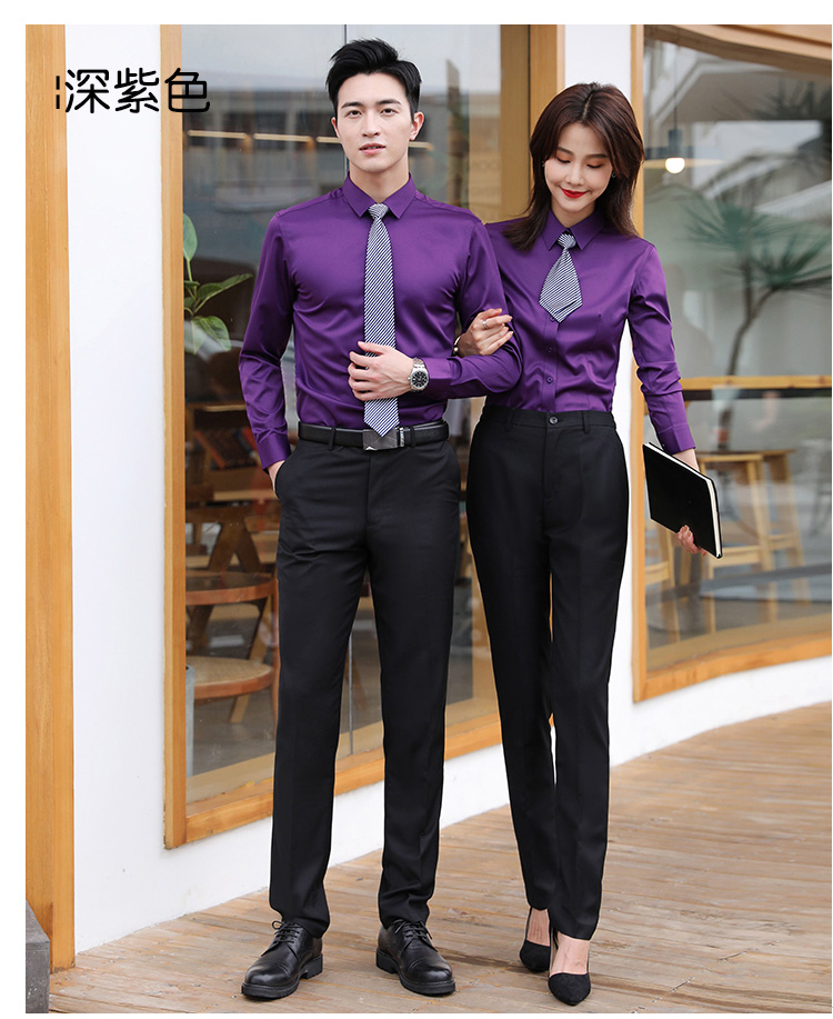 Professional twill stretch long-sleeved shirt for men 111-985 men long shirt