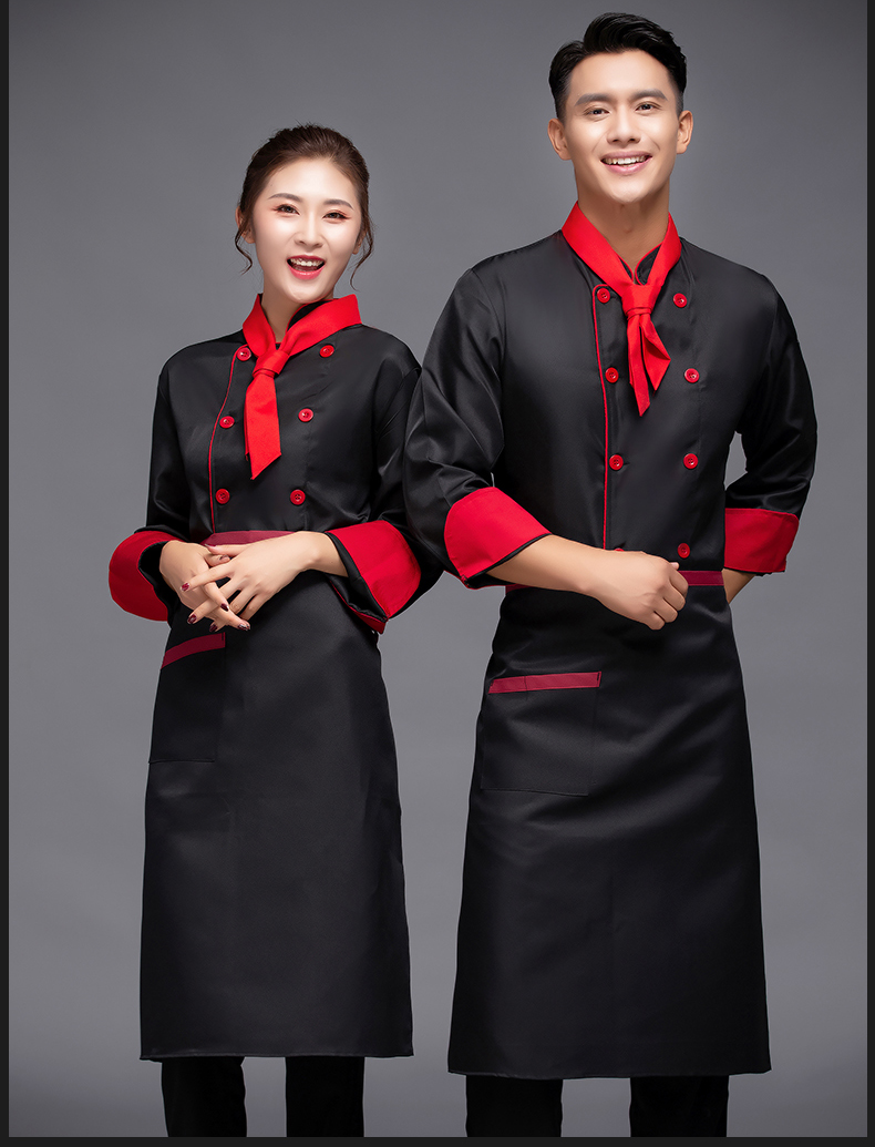 Single-side catering long-sleeved chef uniform top H12-L032