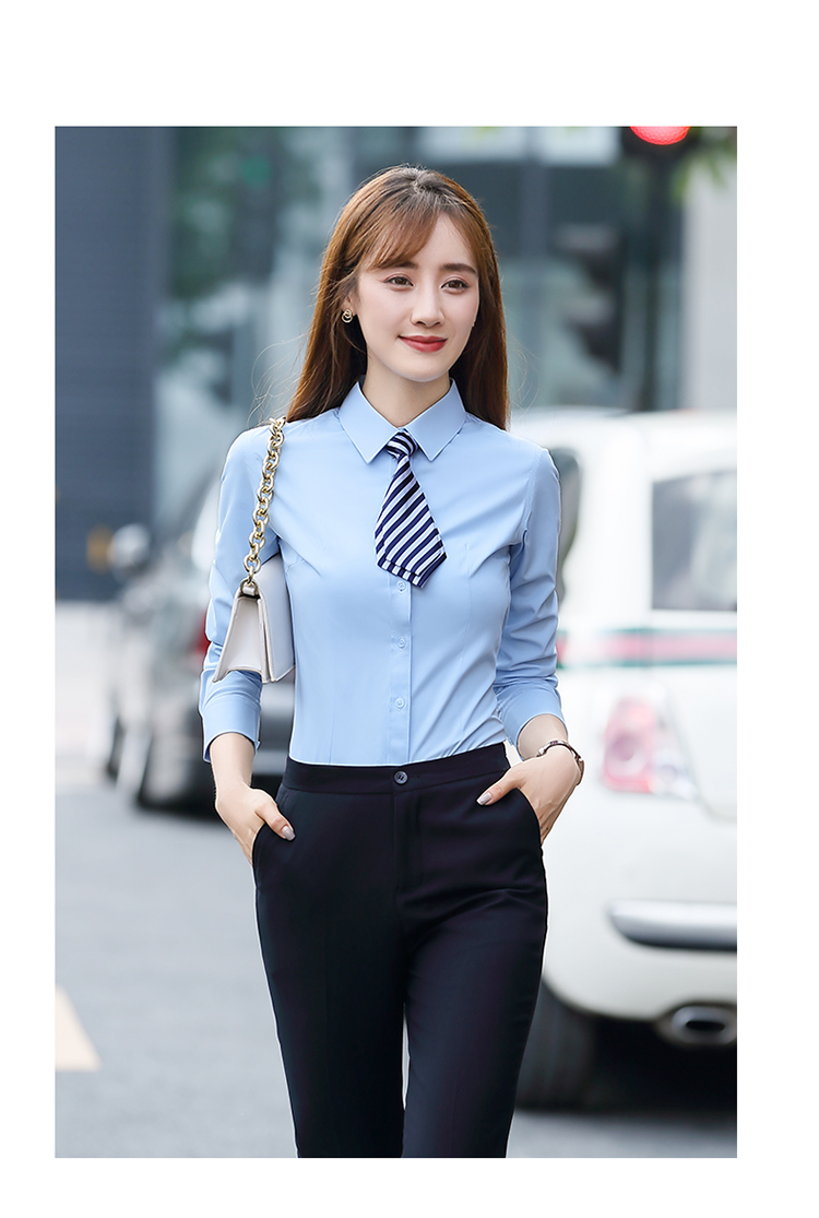 Plain modal slim fit commuter professional long-sleeved shirt for men and women DQ1-9808 long-sleeved shirt