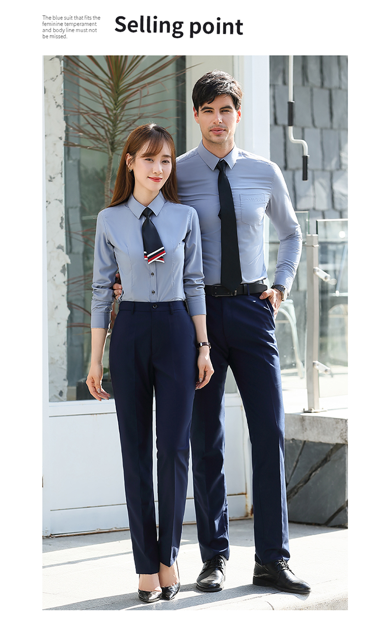 Plain modal slim fit commuter professional long-sleeved shirt for men and women DQ1-9808 long-sleeved shirt