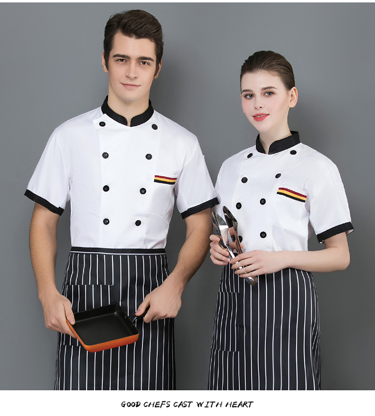 Three-bar short-sleeved chef uniform apron H02-20F139-141 apron