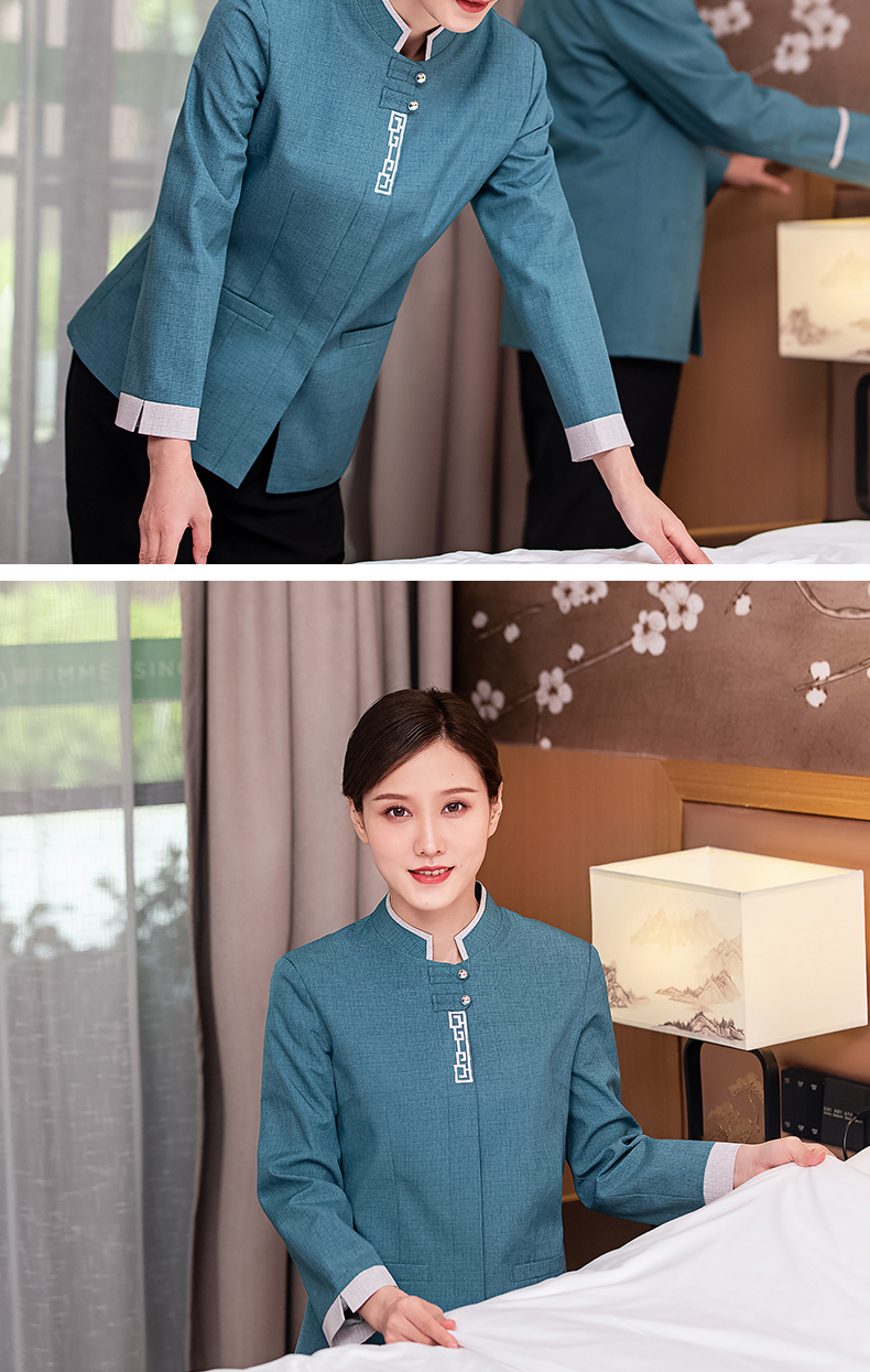 New palace pattern stand collar cleaning clothes top female model H10-21002 female model