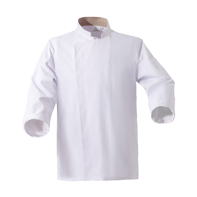 Super soft dark placket long sleeve chef uniform top H01-22111