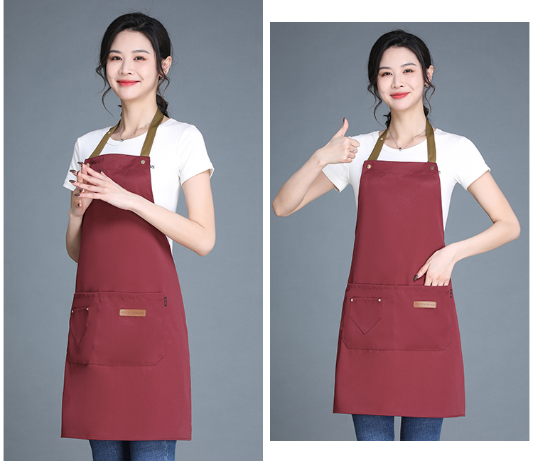 Workwear waterproof and anti-fouling adjustable halter apron HD1-05