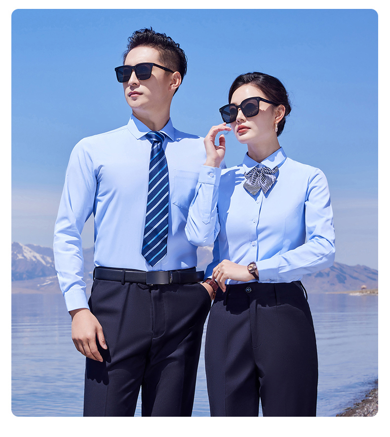 Fine twill long-sleeved shirt for men and women 129-221 long-sleeved shirt