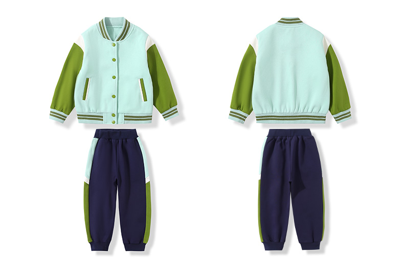 Campus primary school student sports uniform suit two-piece suit 921-1328 green three-piece suit