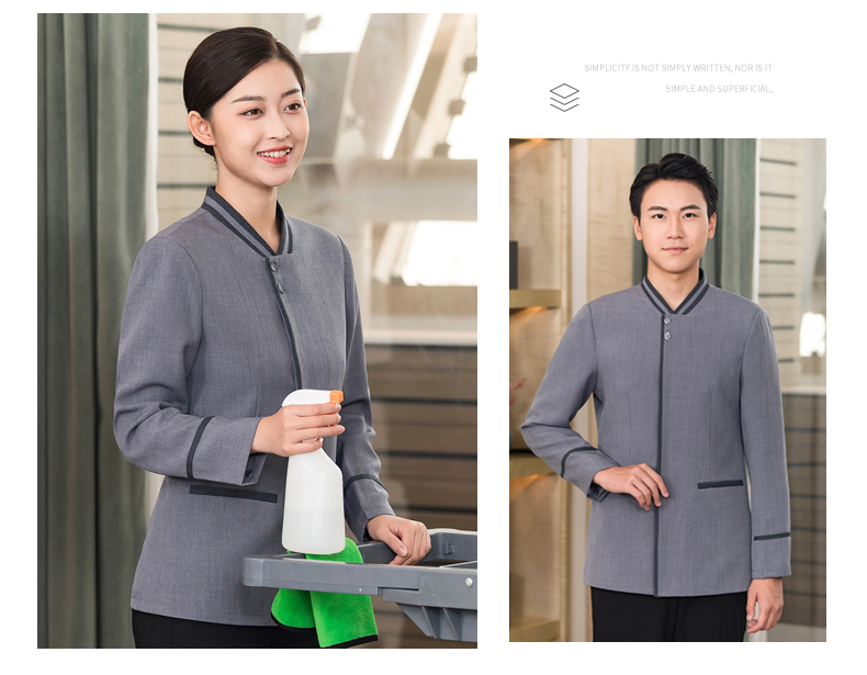 Fashionable and washable stand-up collar cleaning clothes and work clothes H01-2023-43