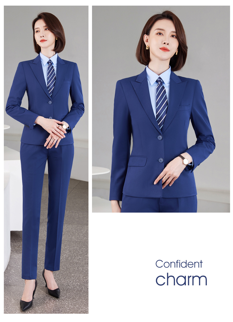 Color-spinning pearl edge notch lapel casual business suit jacket DZ1-6880 double button ladies suit jacket