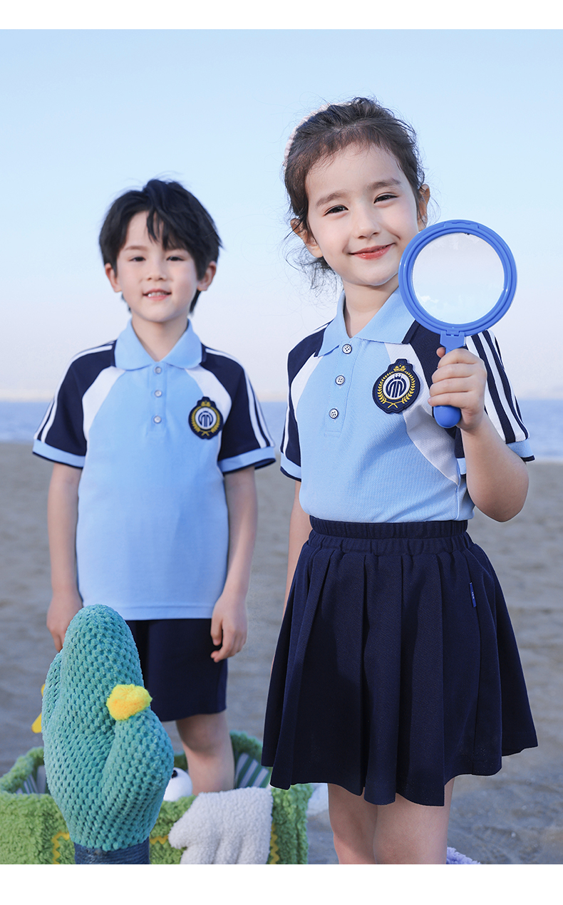 Skin-friendly and soft children sports school uniform set three-piece suit 168-6625