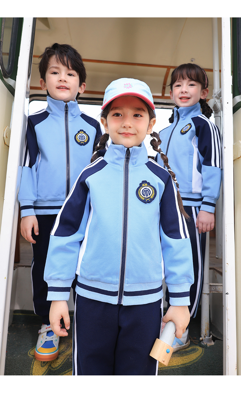 Skin-friendly and soft children sports school uniform set three-piece suit 168-6625