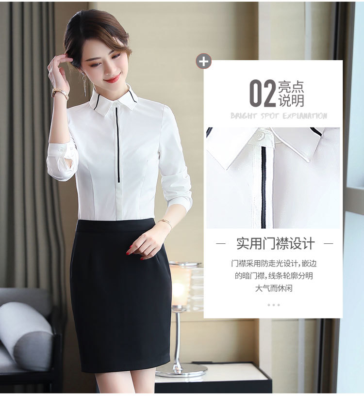 Business slim fit professional shirt DA2-6815 long sleeve shirt for women