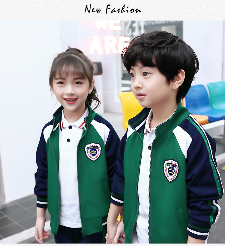 Sports style primary and secondary school students school uniforms children teacher class uniforms two-piece suits 737-8104