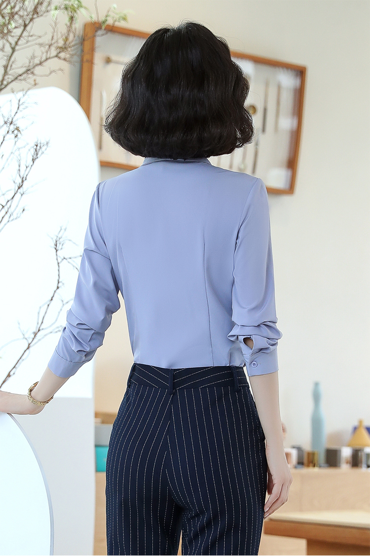 Business commuting leisure professional long-sleeved shirt women (including bow tie) 113-6521 long-sleeved shirt women