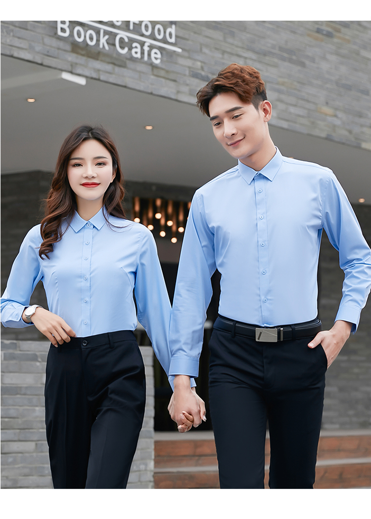 Professional slim bamboo fiber small collar long sleeve shirt men 180-000 men long sleeve