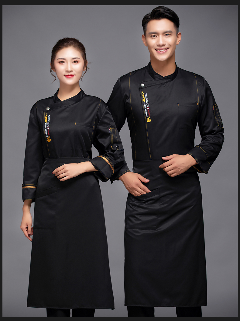 Flame long sleeve chef uniform top H12-L042