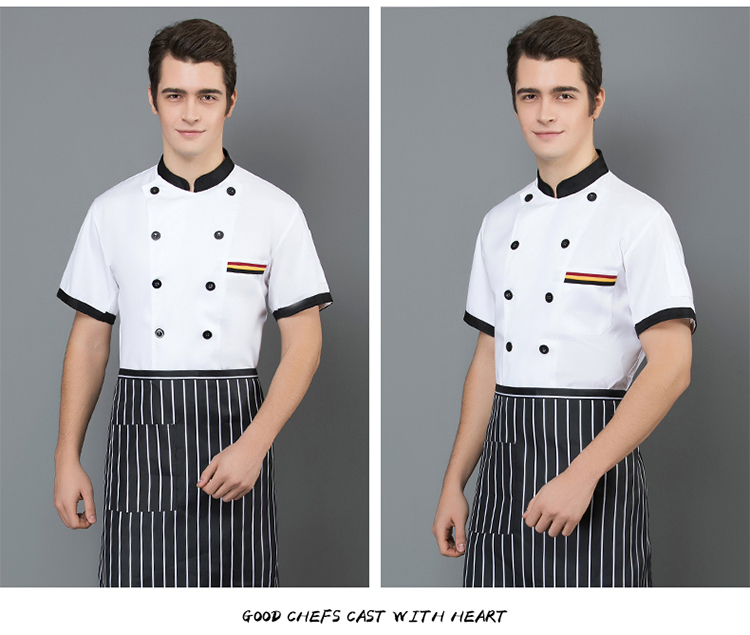 Three-bar short-sleeved chef uniform apron H02-20F139-141 apron