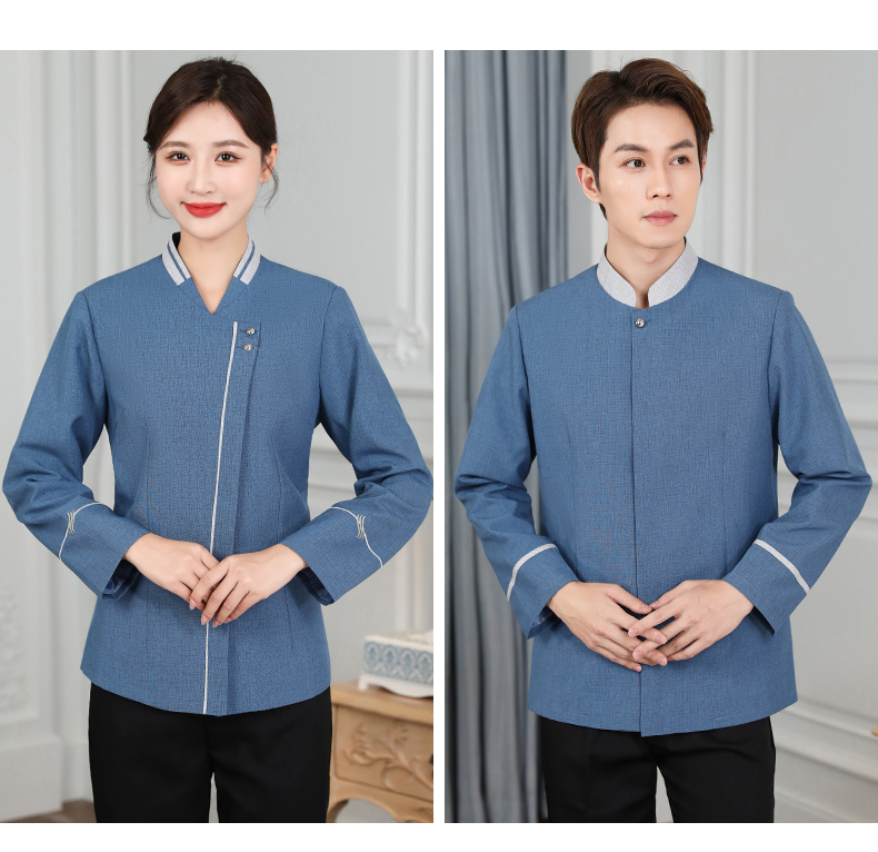 V-neck hotel long-sleeved cleaning work clothes for women H31-BJ10 for women