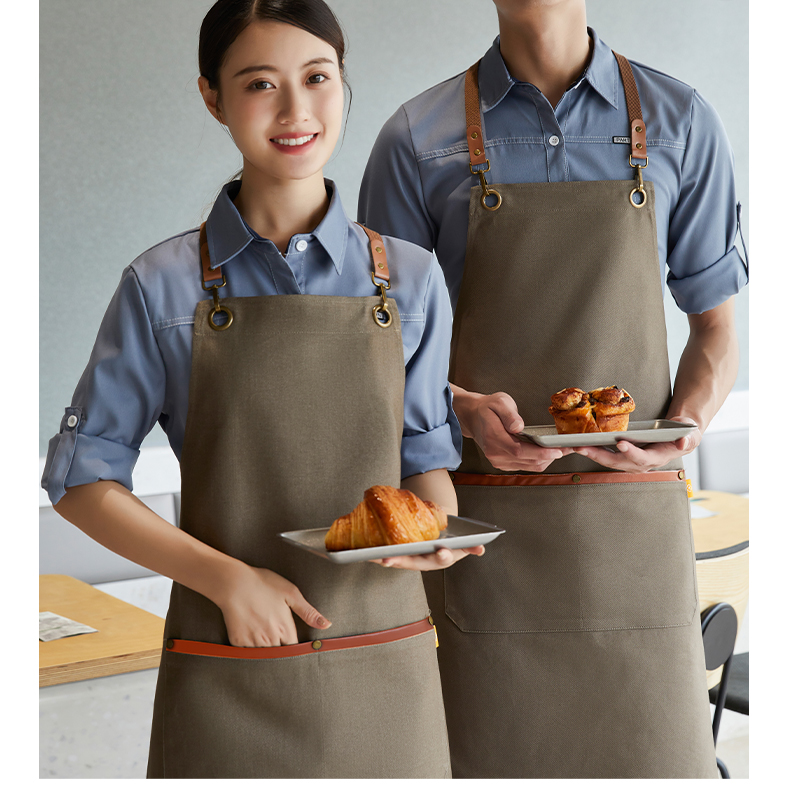 Cotton coarse cloth dirt-resistant and wear-resistant adjustable shoulder apron H15-C2205