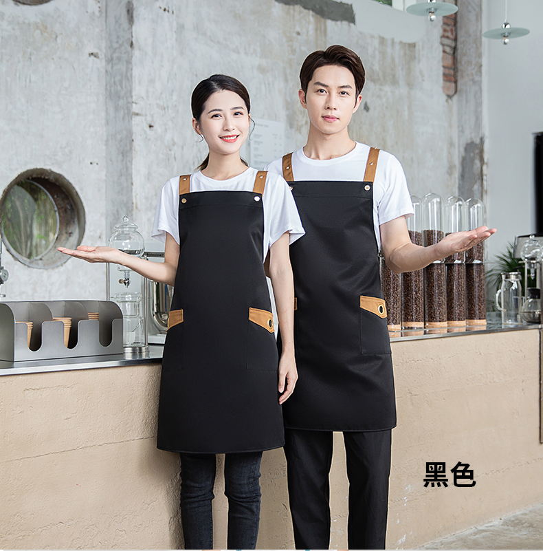 Kitchen and restaurant waterproof and oil-proof shoulder apron U01-B01