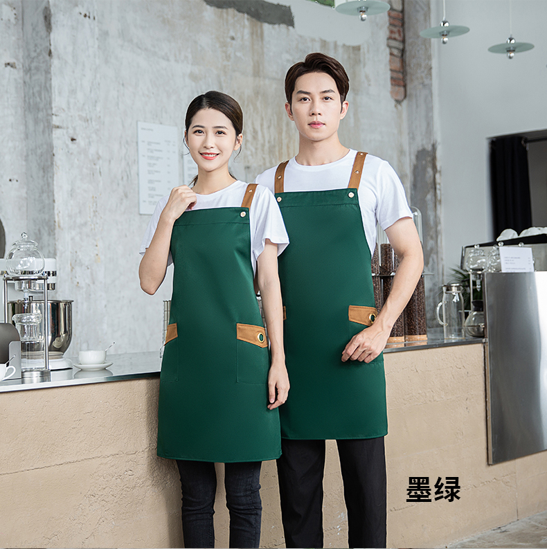 Kitchen and restaurant waterproof and oil-proof shoulder apron U01-B01