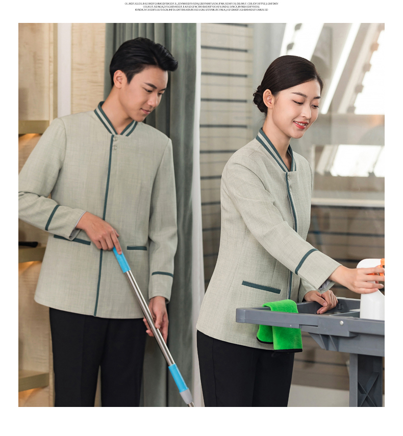 Fashionable and washable stand-up collar cleaning clothes and work clothes H01-2023-43