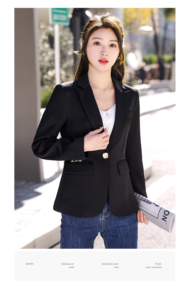 Casual white collar one button women small suit jacket 134-9081 jacket