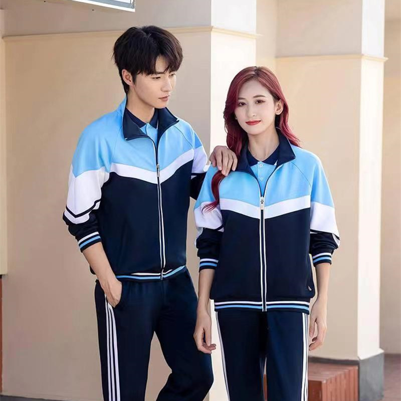 Autumn color matching sportswear school uniform short and long sleeve suit KI2-2288 suit