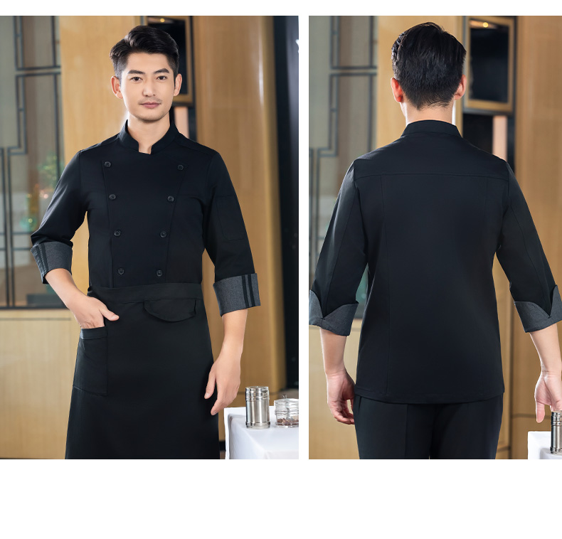 Breathable anti-fouling long-sleeved chef uniform H02-24301