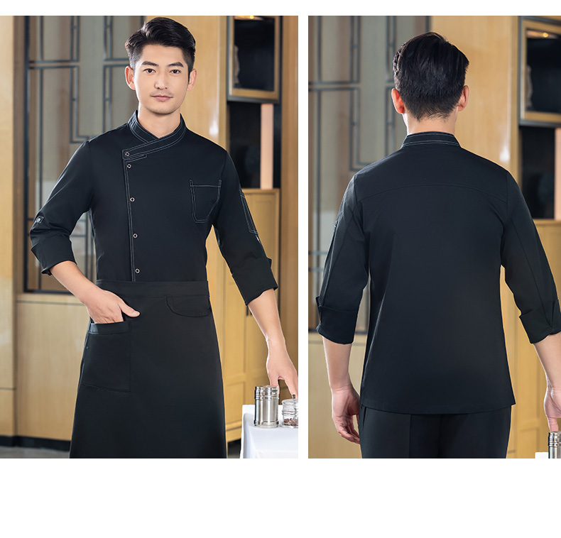 High-line five-claw button long-sleeved chef uniform H02-24302