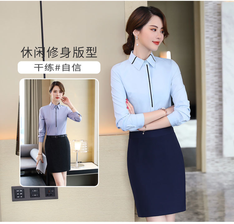 Business slim fit professional shirt DA2-6815 long sleeve shirt for women