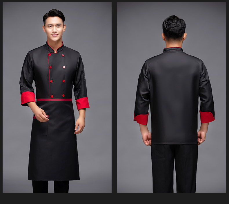 Single-side catering long-sleeved chef uniform top H12-L032