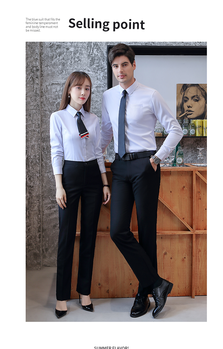 Plain modal slim fit commuter professional long-sleeved shirt for men and women DQ1-9808 long-sleeved shirt