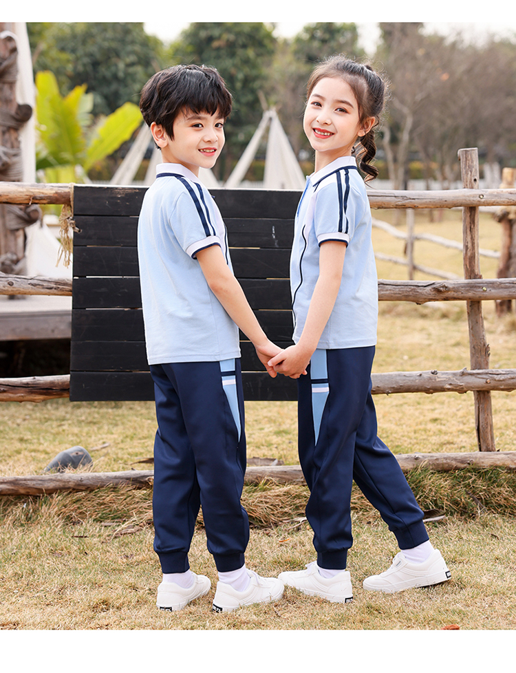 Sports style stand-up collar primary and secondary school students school uniform two-piece suit 894-2106 three-piece suit