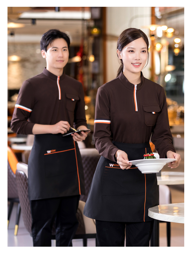 Half-zip sweatshirt catering waiter work clothes H01-2022-42