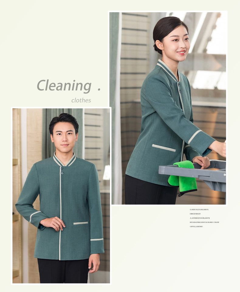 Fashionable and washable stand-up collar cleaning clothes and work clothes H01-2023-43