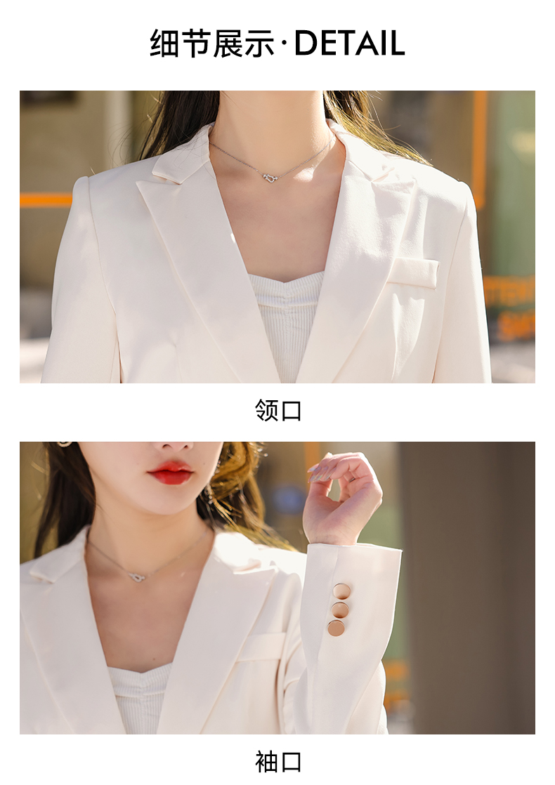 Casual white collar one button women small suit jacket 134-9081 jacket